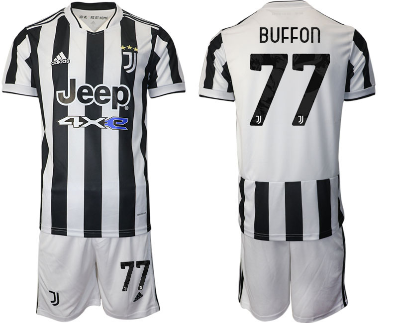 Men 2021-2022 Club Juventus home white #77 Adidas Soccer Jerseys